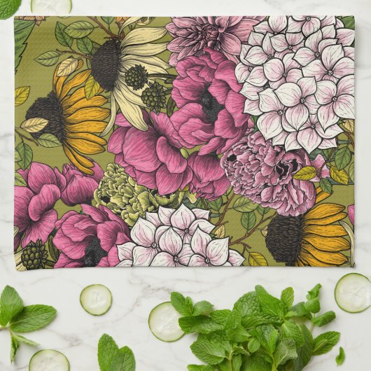 Linge De Cuisine Jardins floraux 2 (Plié)