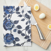 Linge De Cuisine Jardins Floraux Bleus (Quart Plié)