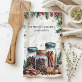 Linge De Cuisine Jars d'épices de vacances Noël personnalisé