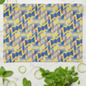 Linge De Cuisine Jaune + Argent Bleu Bow cravate Motif (Plié)