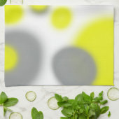 Linge De Cuisine Jaune blanc gris Abstrait  (Plié)