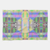 Linge De Cuisine Jaune bleu violet géométrique (Horizontal)