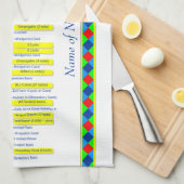 Linge De Cuisine Jaune BRITANNIQUE de voies d'eau d'itinéraire de (Quart Plié)