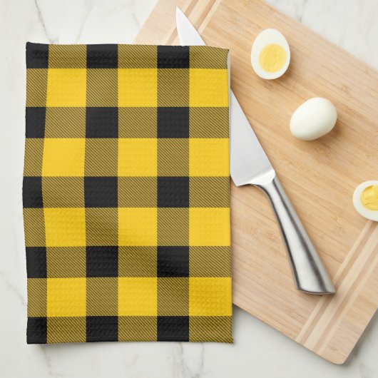 Linge De Cuisine Jaune/Buffle d'or Pays Bois de Lumière Plaid (Quart Plié)