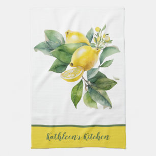Linge De Cuisine Jaune citron vert personnalisé