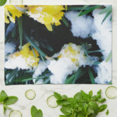Linge De Cuisine Jaune Daffodils fleurs dans la neige (Plié)