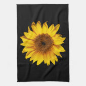 Linge De Cuisine Jaune de tournesol sur le noir - fleurs (Vertical)