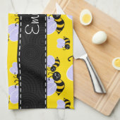 Linge De Cuisine Jaune et noir gaffez l'abeille (Quart Plié)