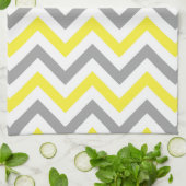 Linge De Cuisine Jaune, Gris Dk What Grand Motif Chevron ZigZag (Plié)