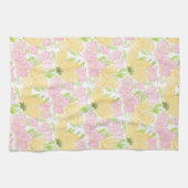 Linge De Cuisine Jaune rose floral (Horizontal)