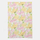 Linge De Cuisine Jaune rose floral (Vertical)