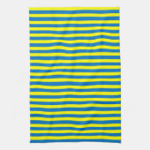 Linge De Cuisine Jaune vif et rayures bleues (Vertical)
