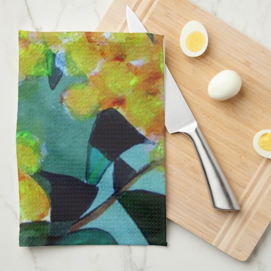 Linge De Cuisine Jaune Wattle (Quart Plié)