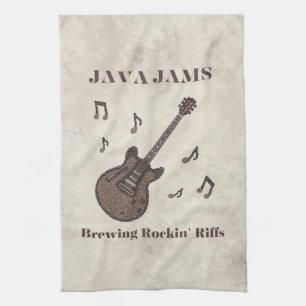 Linge De Cuisine Java Jams-Brassin' Riffs Endiablés-Café-Guitare-