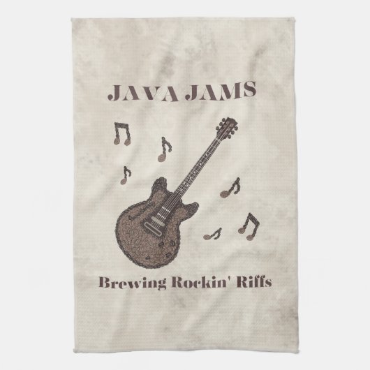 Linge De Cuisine Java Jams-Brassin' Riffs Endiablés-Café-Guitare- (Vertical)