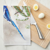 Linge De Cuisine Jay bleu en hiver (Quart Plié)