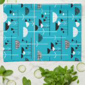 Linge De Cuisine Jazz Moderne - Bleu 00b2ca (Plié)