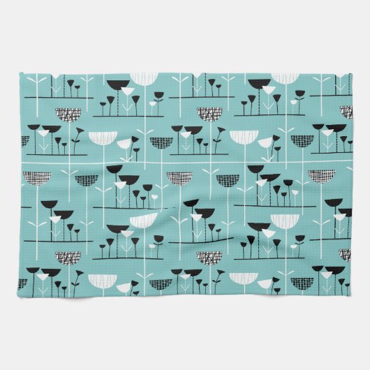 Linge De Cuisine Jazz moderne - Bleu clair 80C6C6 (Horizontal)
