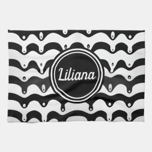 Linge De Cuisine Jazzy Black & White Meling Zebra Stripes
