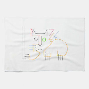 Linge De Cuisine Jazzy, Grattage, Chat Abstrait