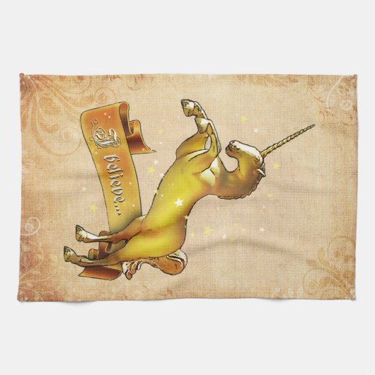 Linge De Cuisine Je crois aux licornes (Horizontal)