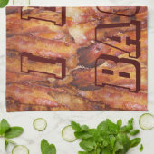 Linge De Cuisine Je mange du texte Bacon avec Arrière - plan (Plié)