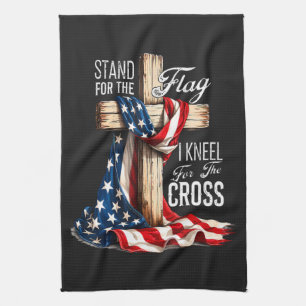 Linge De Cuisine Je me tiens debout pour le drapeau et je m'agenoui