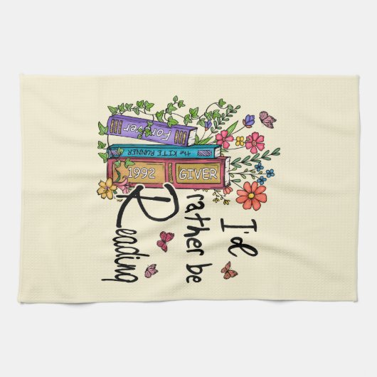 Linge De Cuisine Je préfère lire (Horizontal)