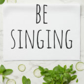 Linge De Cuisine Je préférerais chanter une citation drôle noir et  (Plié)