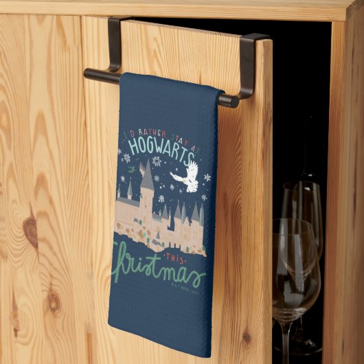 Linge De Cuisine Je Préférerais Rester À Hogwarts Ce Noël (Pliage en tiers)