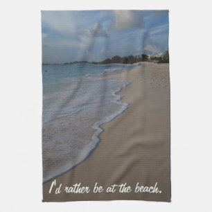 Linge De Cuisine Je serais plutôt à la plage