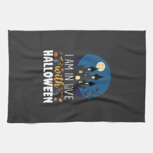 Linge De Cuisine Je suis amoureux du château hanté d'Halloween_1