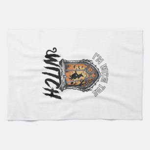 Linge De Cuisine Je Suis Avec La Sorcière Vintage Halloween