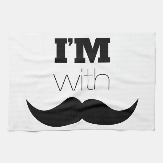 Linge De Cuisine Je suis avec Moustache (Horizontal)