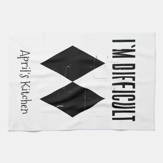 Linge De Cuisine Je suis difficile Ski Double Black Diamond Custom  (Horizontal)