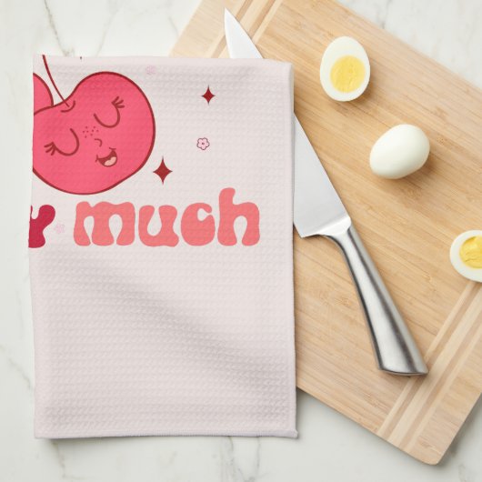 Linge De Cuisine Je T'Aime Beaucoup Cherry (Quart Plié)