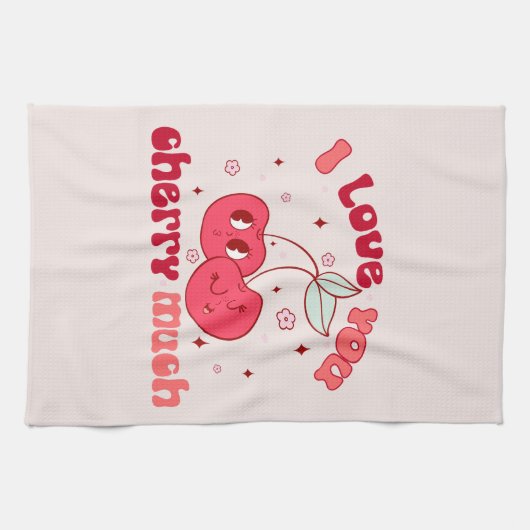 Linge De Cuisine Je T'Aime Beaucoup Cherry (Horizontal)