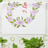 Linge De Cuisine Je t'aime Fleurs mignonnes (Plié)