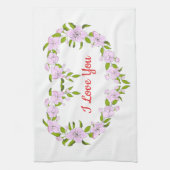 Linge De Cuisine Je t'aime Fleurs mignonnes (Vertical)