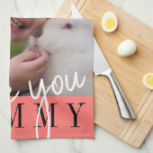 Linge De Cuisine Je t'aime maman Photo personnalisée  (Quart Plié)