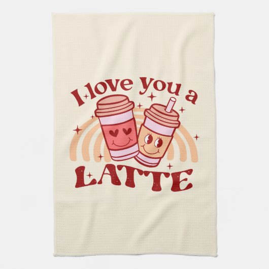 Linge De Cuisine Je T'Aime Un Latte (Vertical)