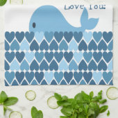 Linge De Cuisine Je T'Aime Whaley ! Bleu (Plié)