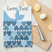 Linge De Cuisine Je T'Aime Whaley ! Bleu (Quart Plié)