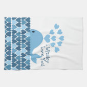 Linge De Cuisine Je T'Aime Whaley ! Bleu (Horizontal)