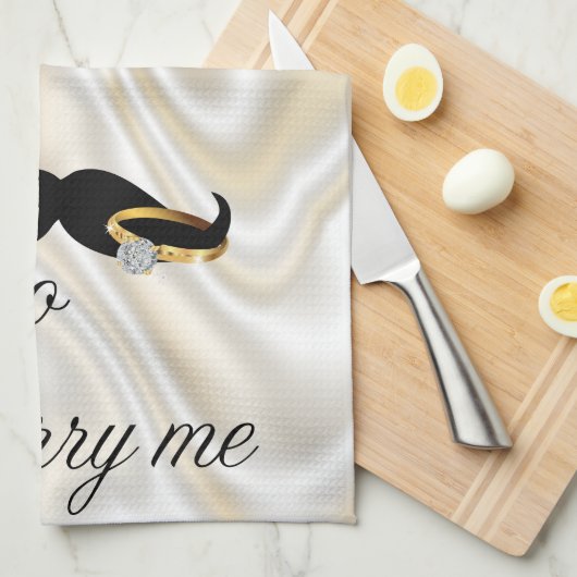 Linge De Cuisine Je te moustache - pour m'épouser (Quart Plié)