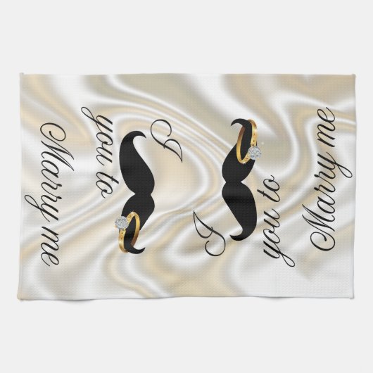Linge De Cuisine Je te moustache - pour m'épouser (Horizontal)