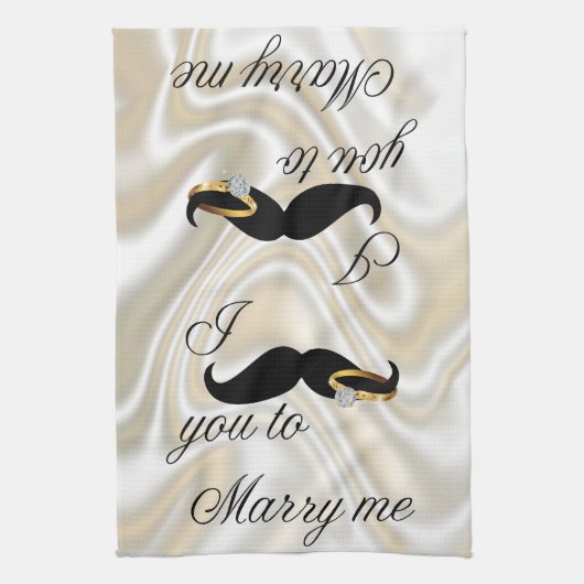 Linge De Cuisine Je te moustache - pour m'épouser (Vertical)