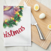 Linge De Cuisine Je Veux Un Hippopotame Pour Noël Hippo De Noël (Quart Plié)