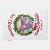 Linge De Cuisine Je Veux Un Hippopotame Pour Noël Hippo De Noël (Horizontal)