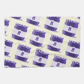 Linge De Cuisine Jelly Jar violet Retro Motif avec Monogramme (Horizontal)